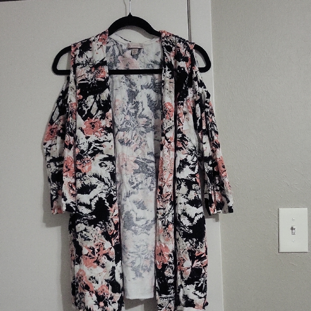 Elegant Floral Open Cardigan